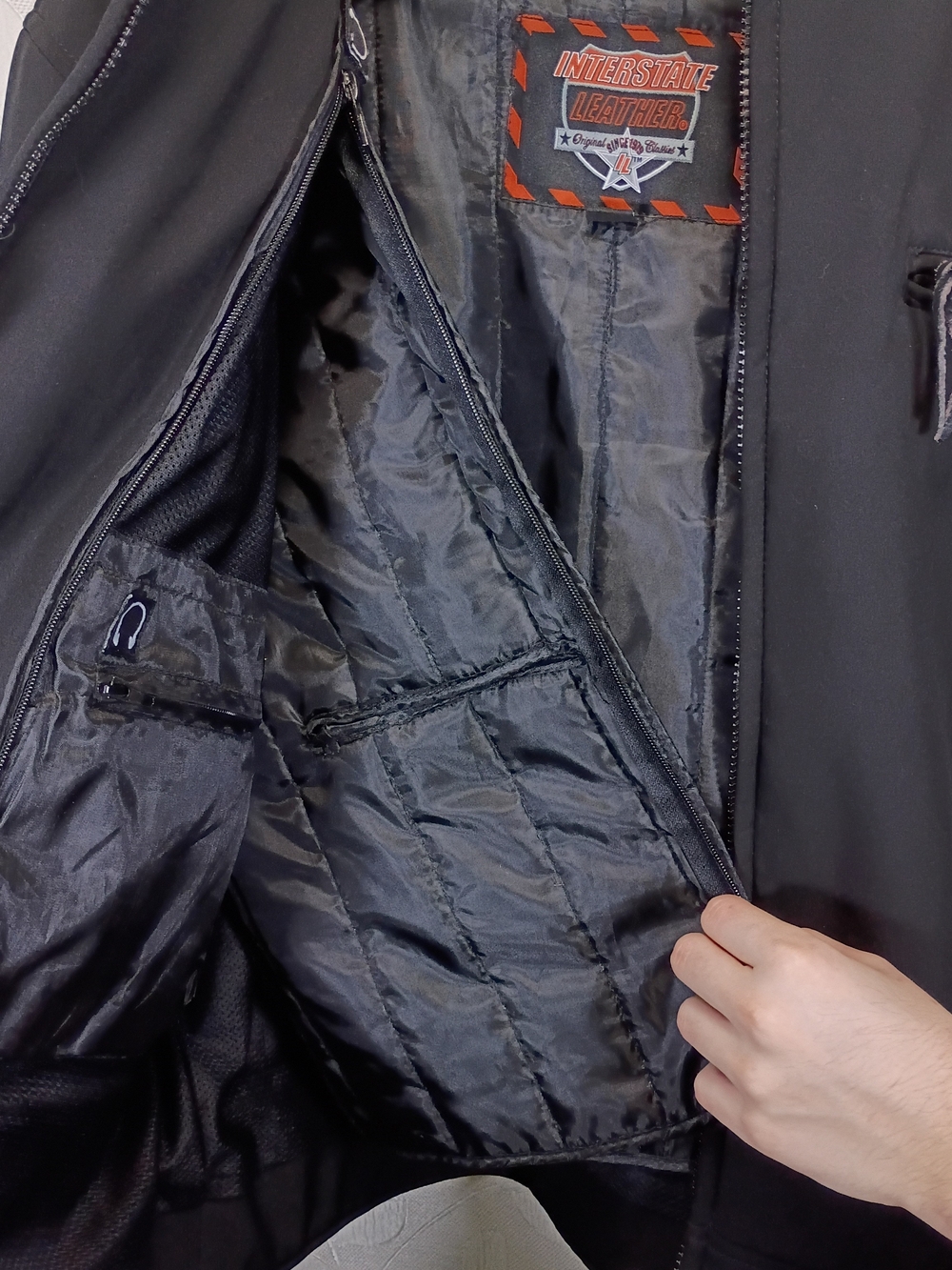 Interstate Leather Softshell Motorcycle Riding Jacket Removable Liner Large - Picture 5 of 12
